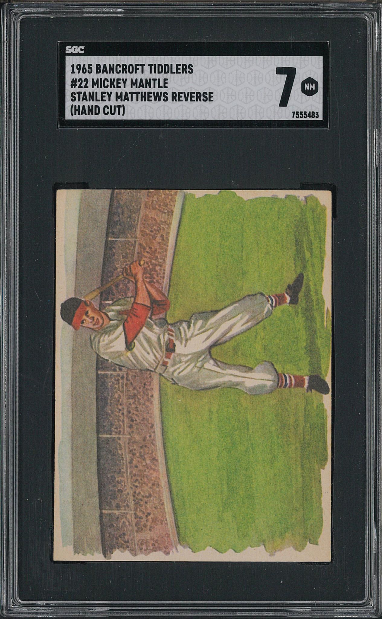 1965 Bancroft Tiddlers #22 Mickey Mantle / Stan Matthews: 1965 Bancroft Tiddlers #22 Mickey Mantle / Stan Matthews -SGC NM 7