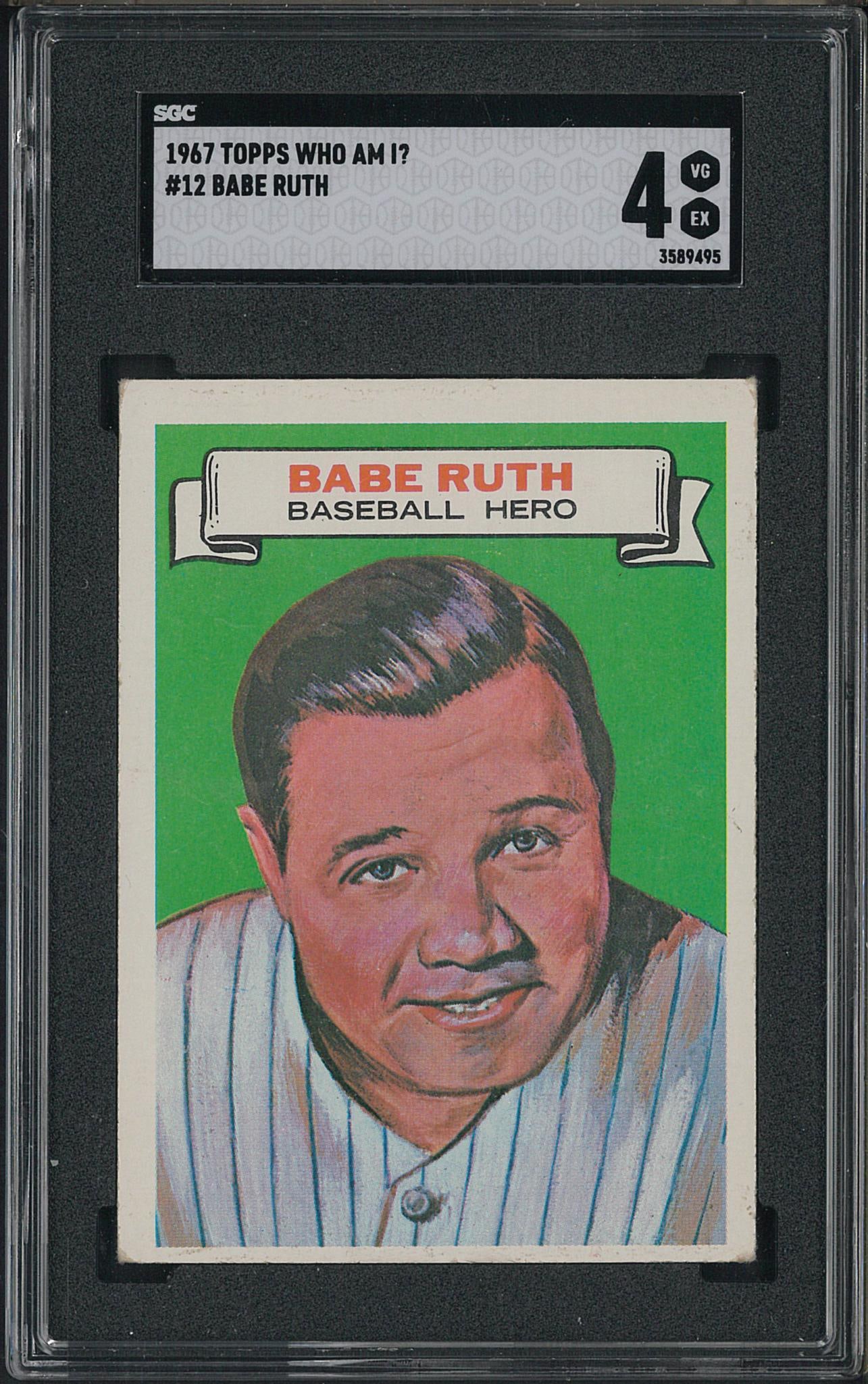 1967 Topps Who Am I? #12 Babe Ruth: 1967 Topps Who Am I? #12 Babe Ruth -SGC VG-EX 4
