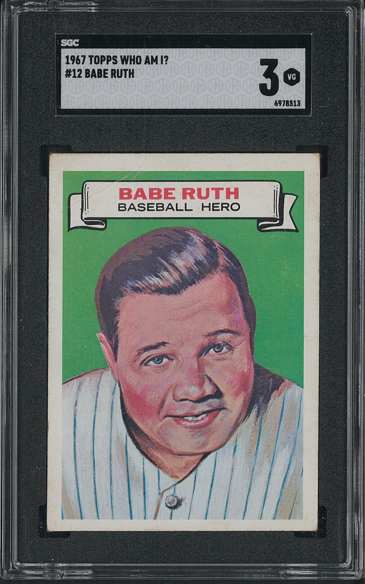 1967 Topps Who Am I? #12 Babe Ruth: 1967 Topps Who Am I? #12 Babe Ruth -SGC VG 3