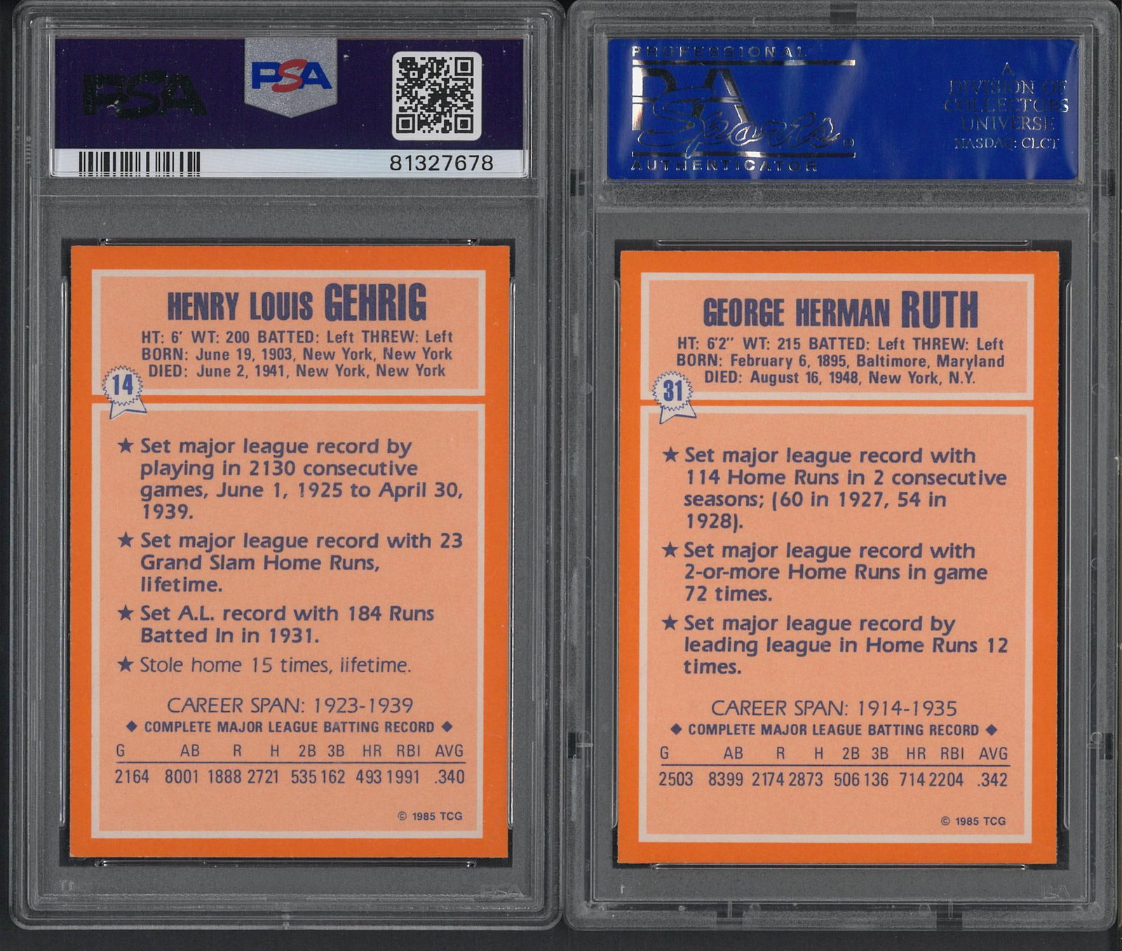 (2) 1985 Woolworth Cards - 2