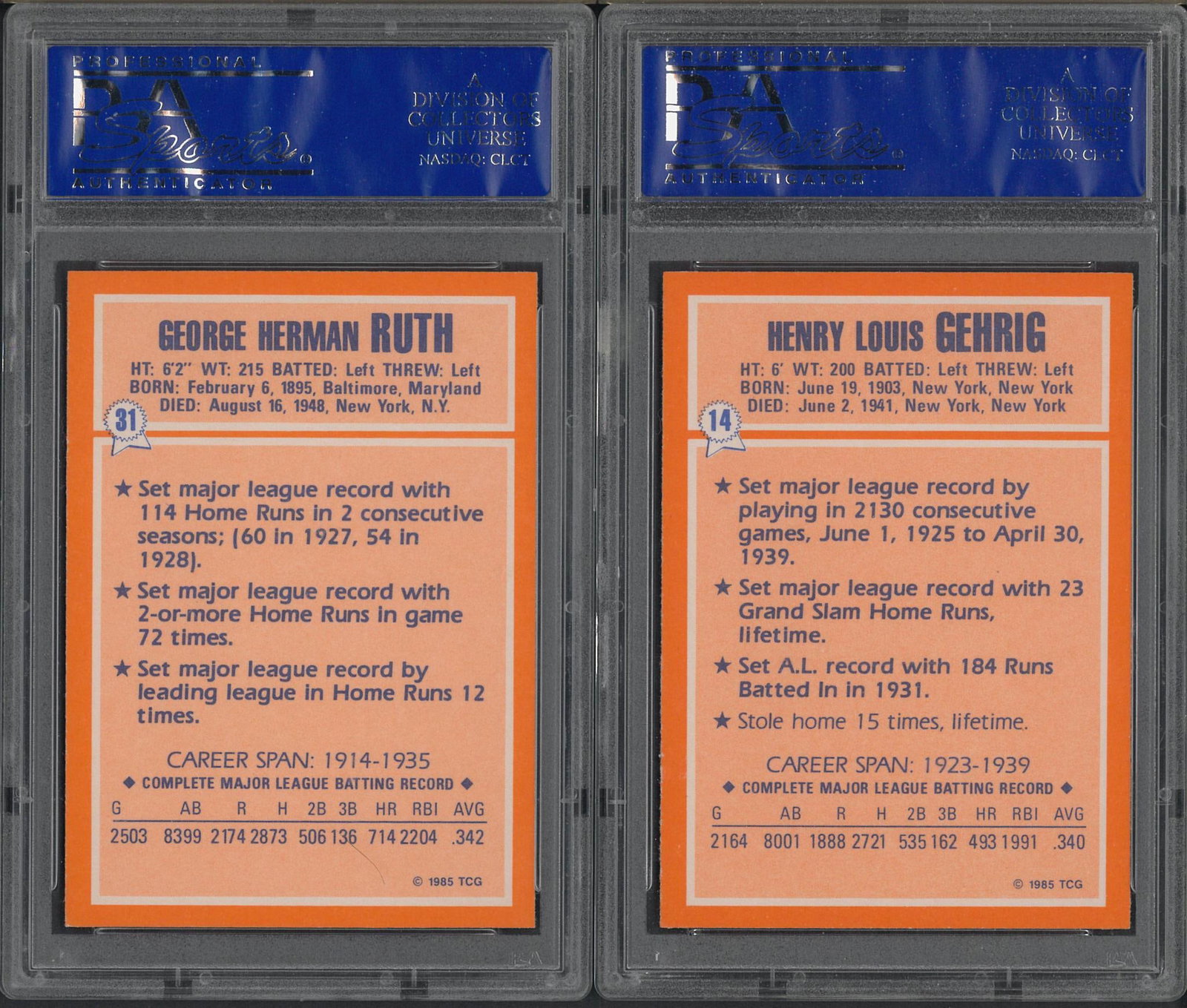 (2) 1985 Woolworth Cards - 2