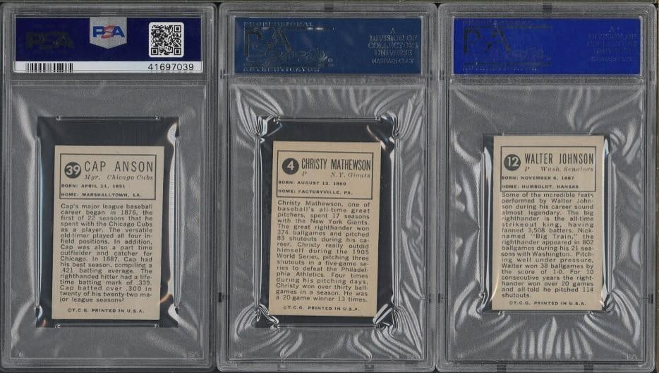 (3) 1963 Bazooka All-Time Greats - Silver Cards - 2