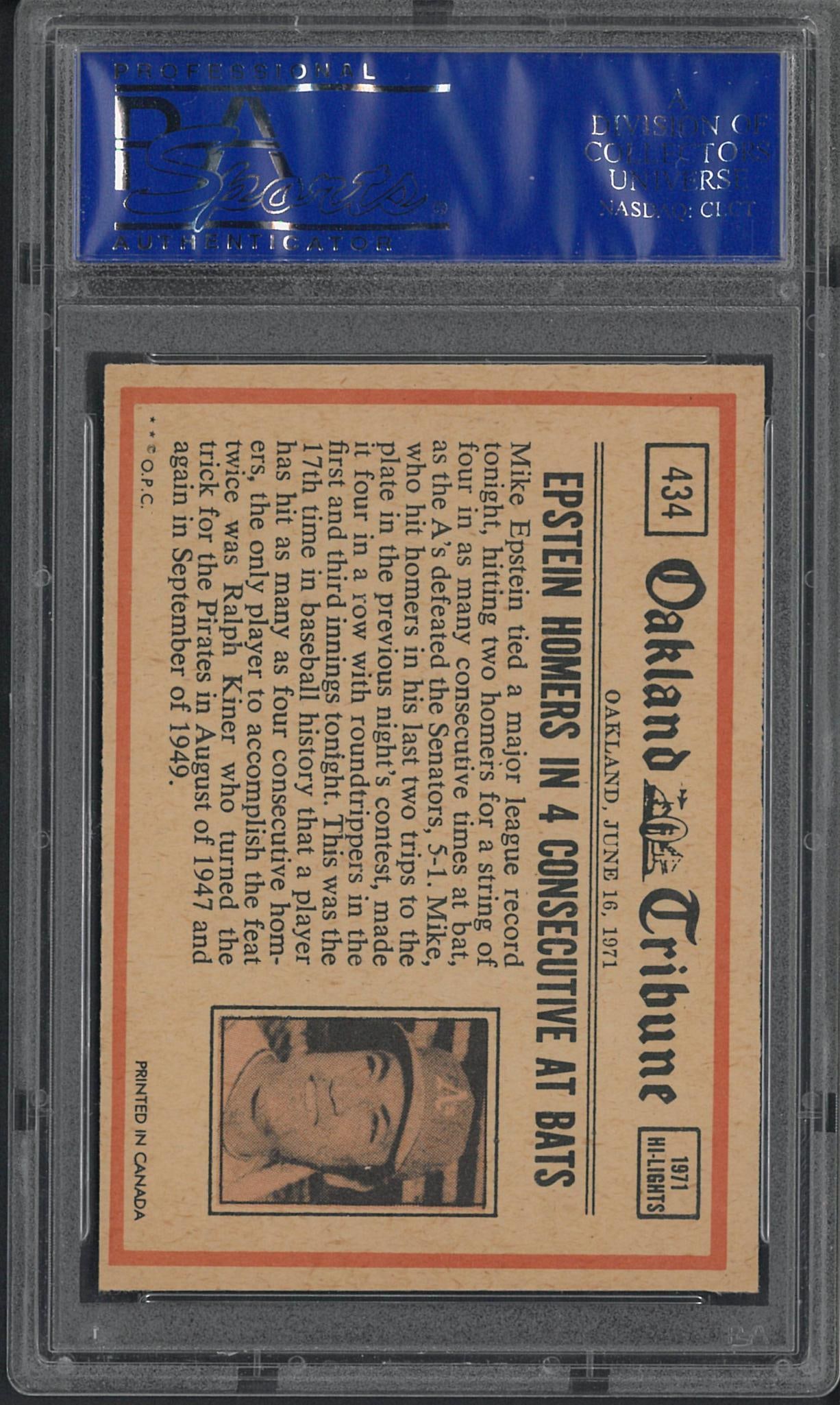 1972 O-Pee-Chee #434 Johnny Bench In Action - 2