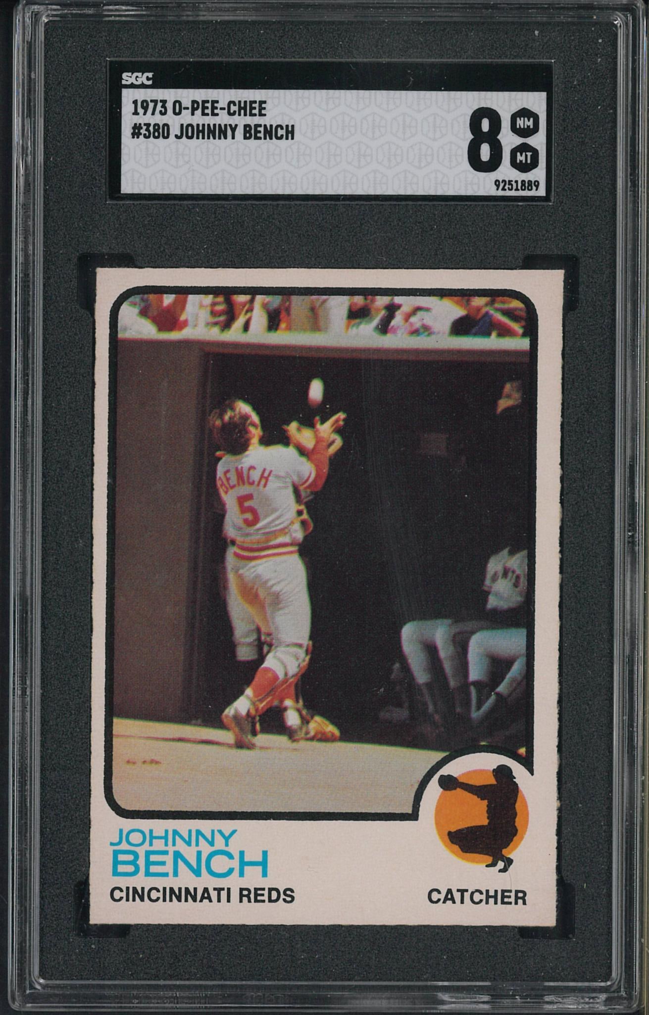 1973 O-Pee-Chee #380 Johnny Bench: 1973 O-Pee-Chee #380 Johnny Bench -SGC NM-MT 8
