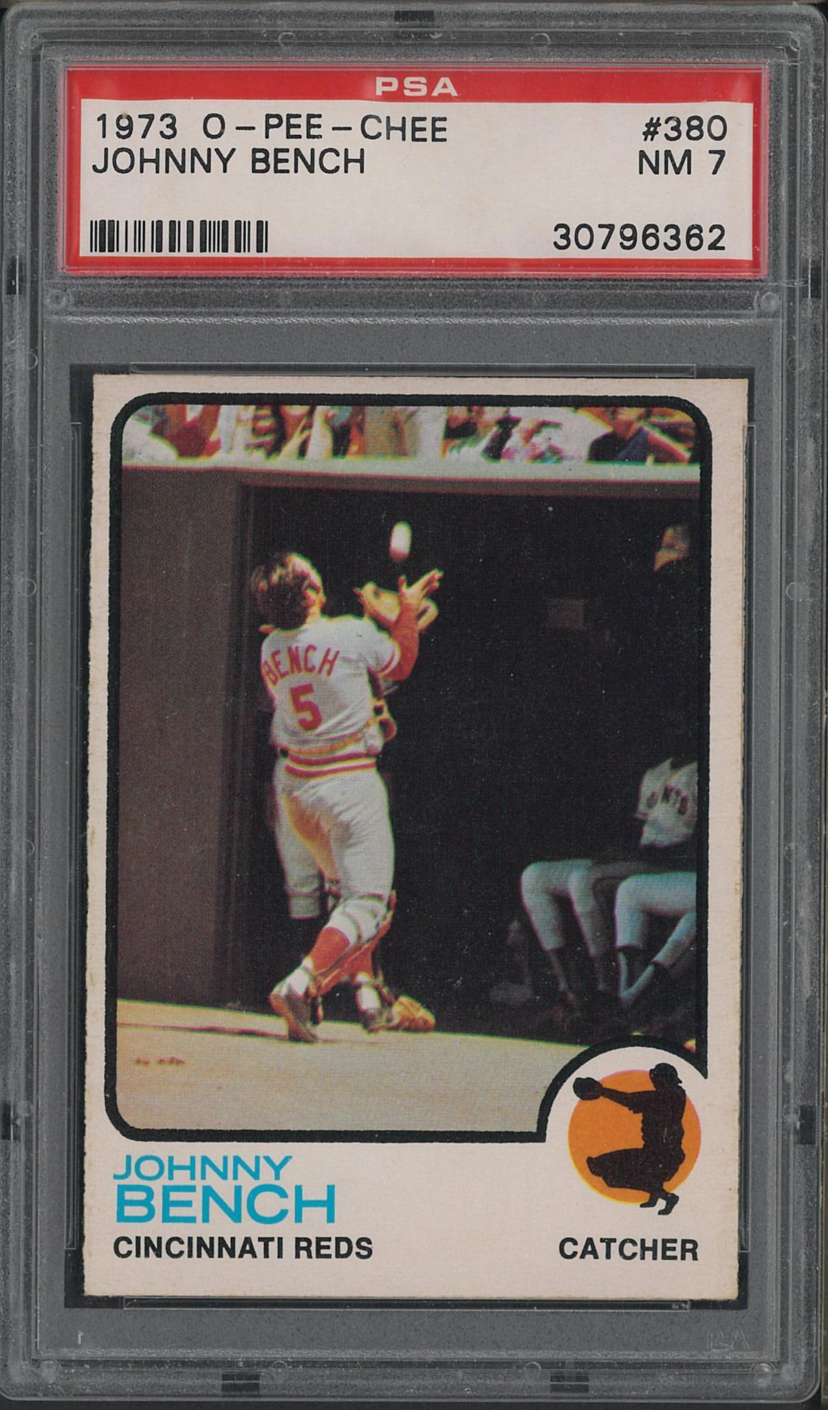 1973 O-Pee-Chee #380 Johnny Bench: 1973 O-Pee-Chee #380 Johnny Bench -PSA NM 7
