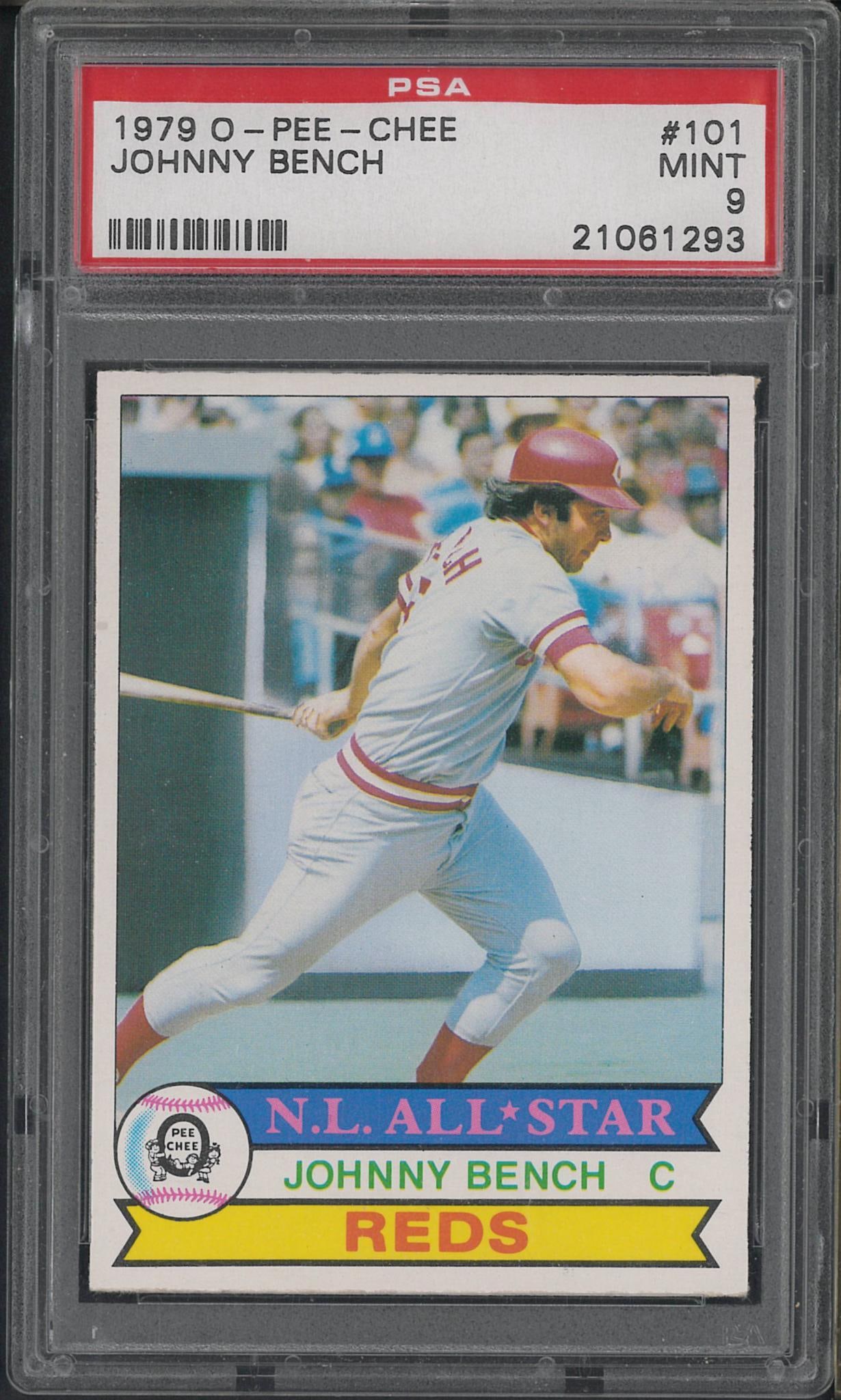 1979 O-Pee-Chee #101 Johnny Bench: 1979 O-Pee-Chee #101 Johnny Bench -PSA Mint 9
