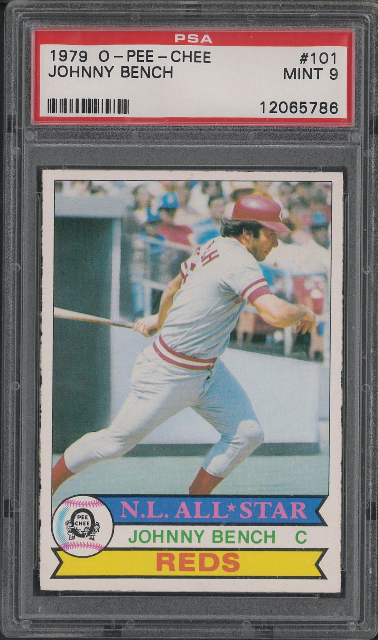 1979 O-Pee-Chee #101 Johnny Bench: 1979 O-Pee-Chee #101 Johnny Bench -PSA Mint 9