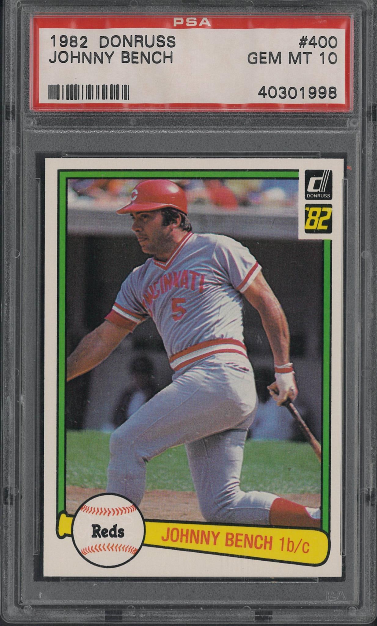 1982 Donruss #400 Johnny Bench: 1982 Donruss #400 Johnny Bench -PSA Gem MT 10