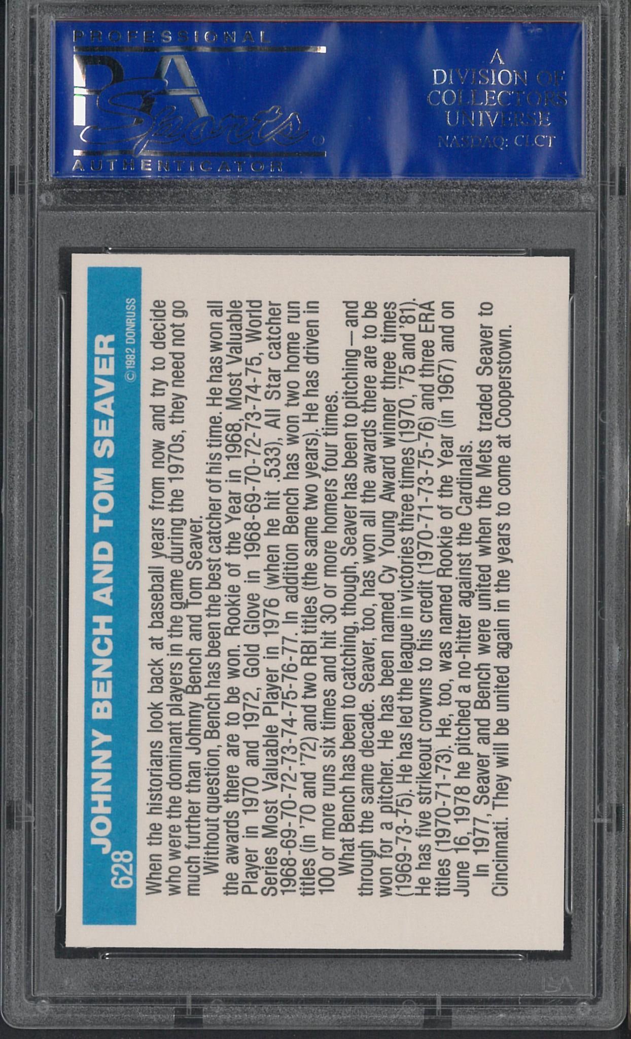 1982 Donruss #628 Pride of the Reds J. Bench/T. Seaver - 2