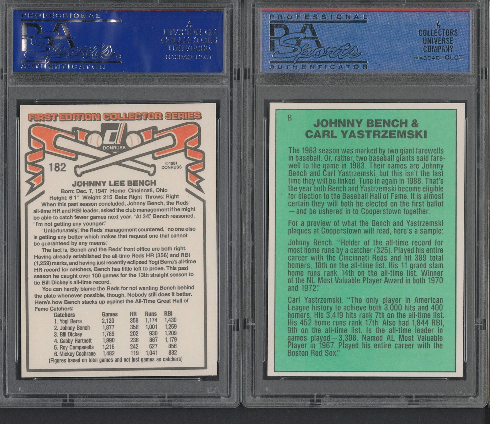 (2) 1980's Donruss Johnny Bench Cards - 2