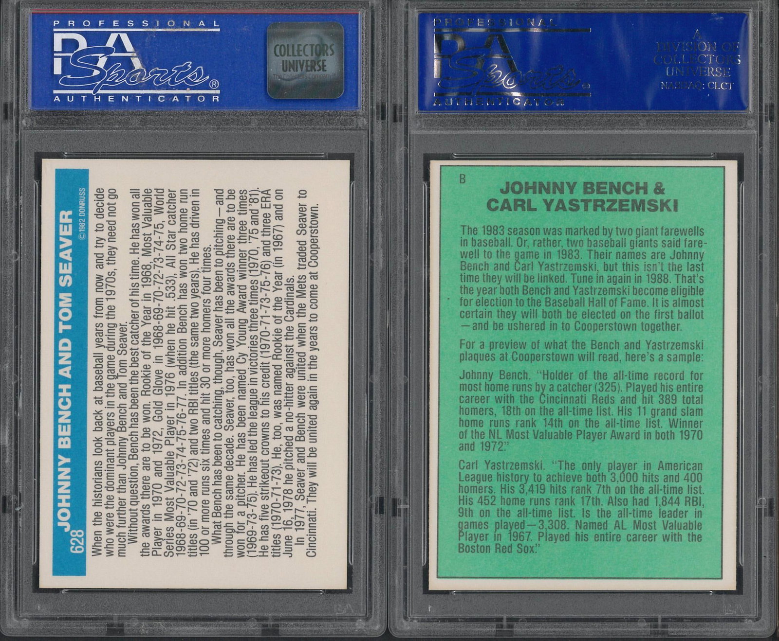 (2) 1980's Donruss Johnny Bench Cards - 2