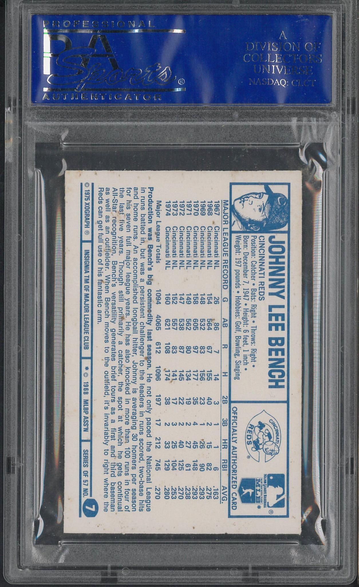 1975 Kellogg's 3-D #7 Johnny Bench - 2