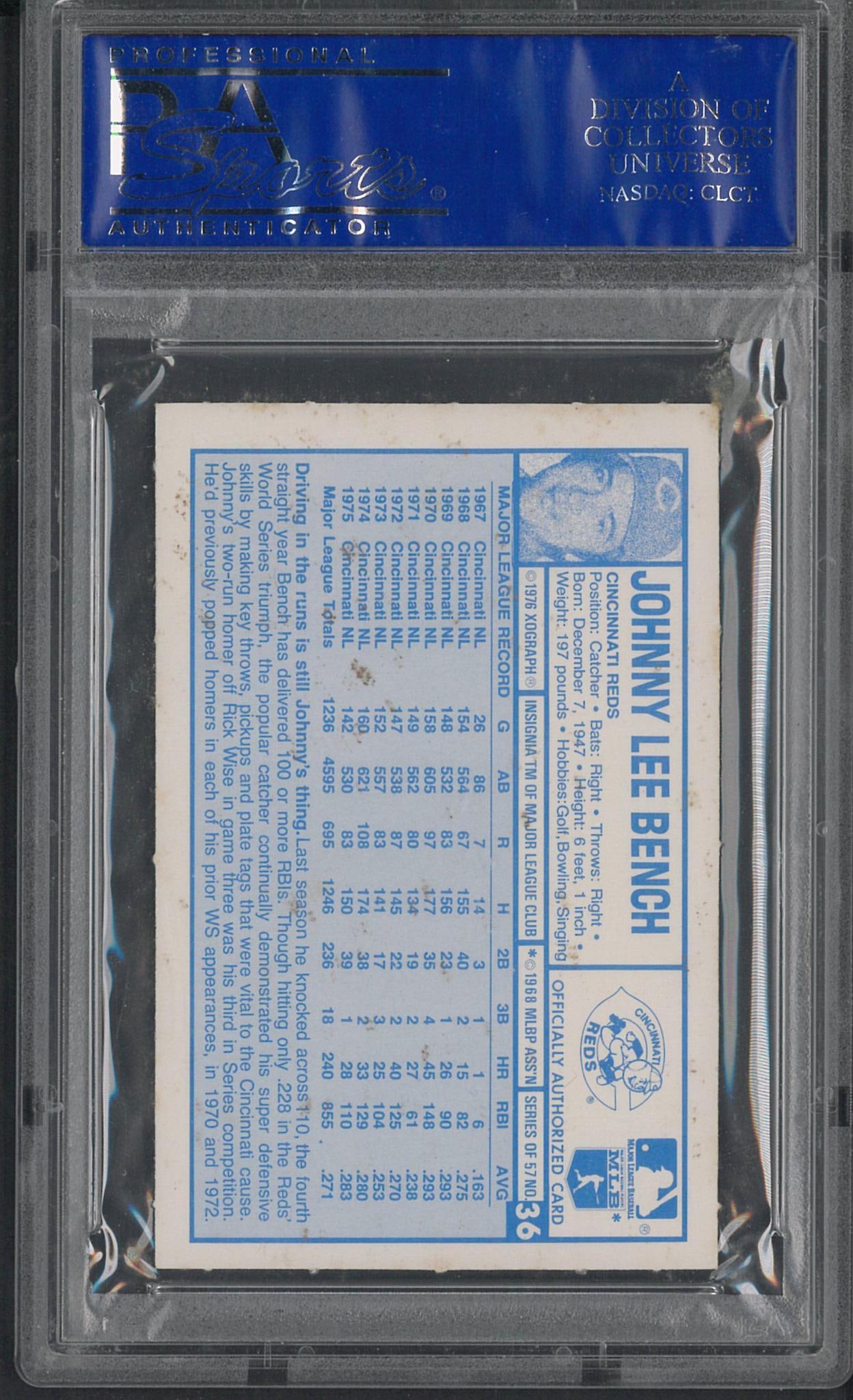 1976 Kellogg's 3-D #36 Johnny Bench - 2
