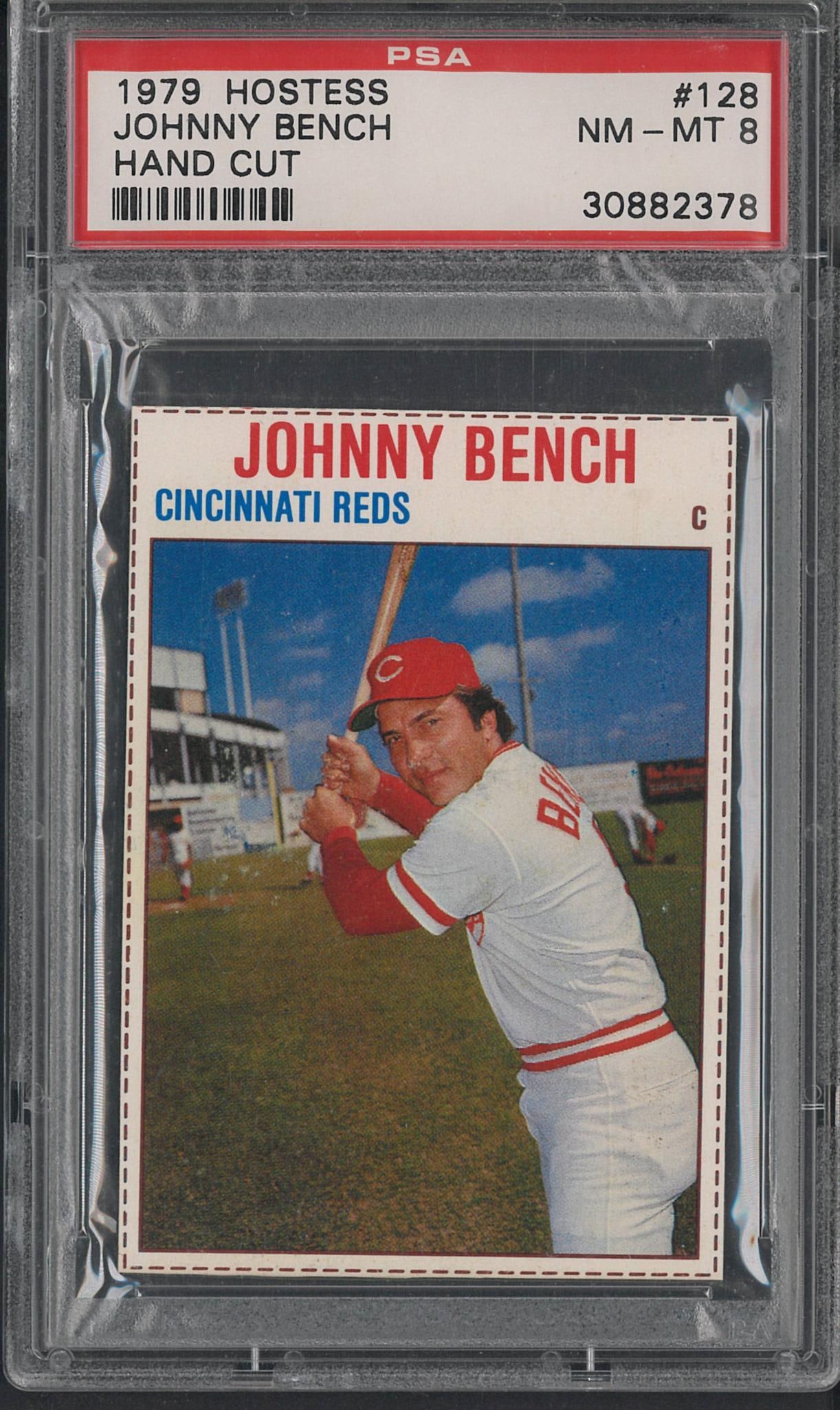 1979 Hostess #128 Johnny Bench: 1979 Hostess #128 Johnny Bench -PSA NM-MT 8