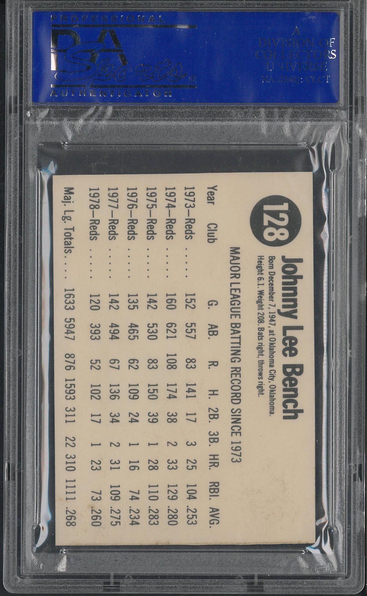 1979 Hostess #128 Johnny Bench - 2