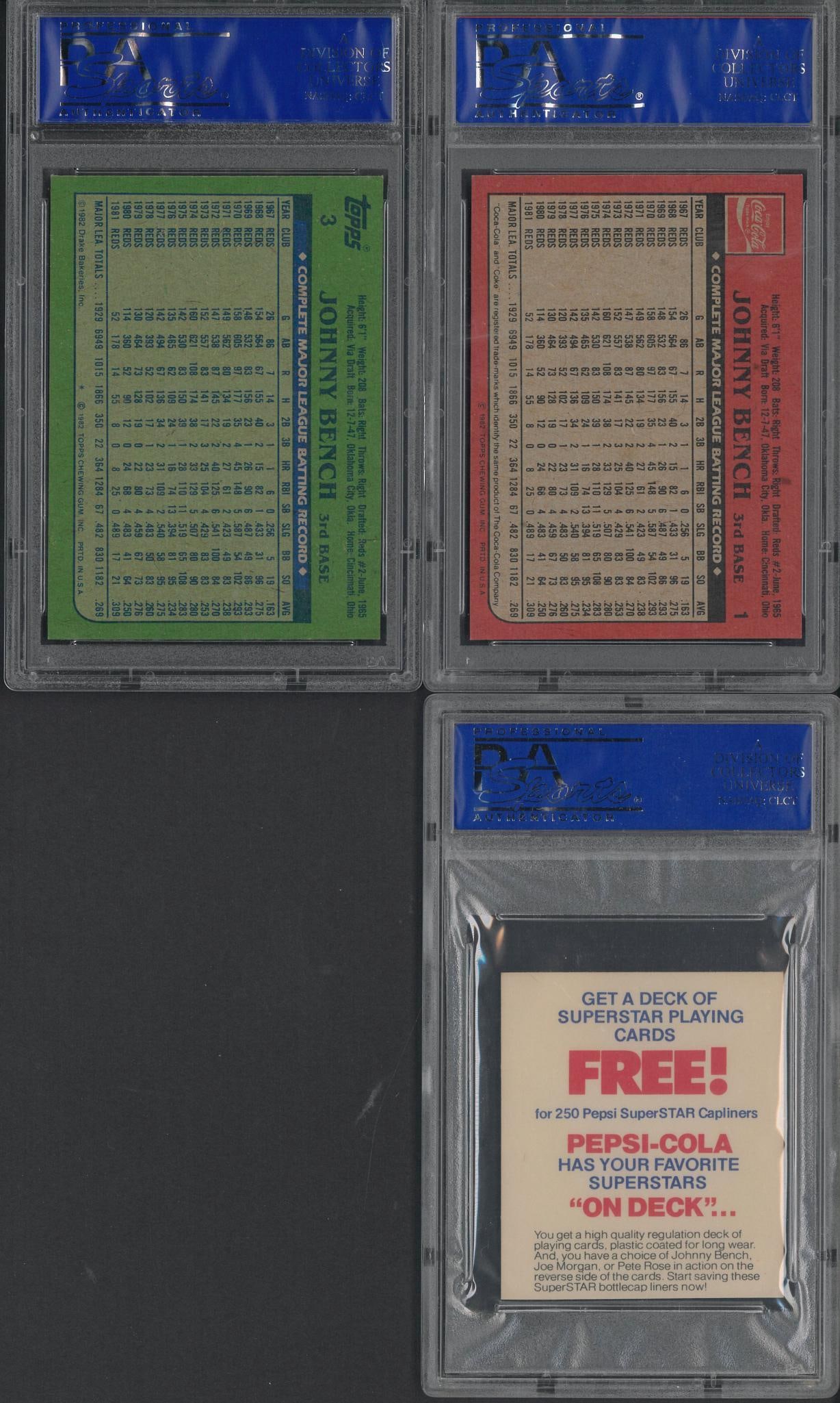 (3) Johnny Bench Cards - 2