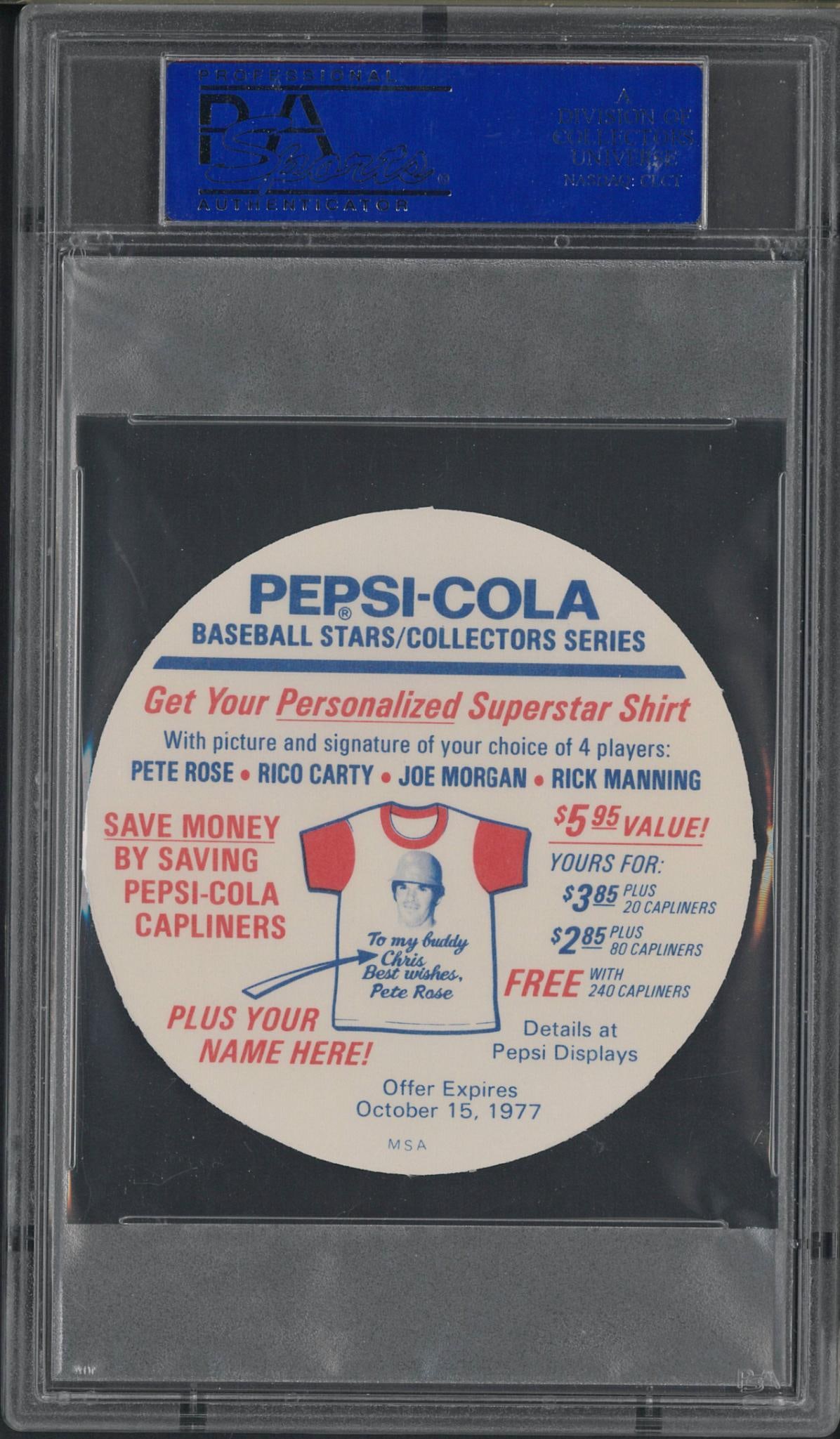 1977 Pepsi-Cola Johnny Bench Disc - 2