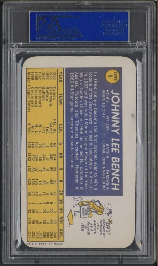 1970 Topps Super #8 Johnny Bench - 2