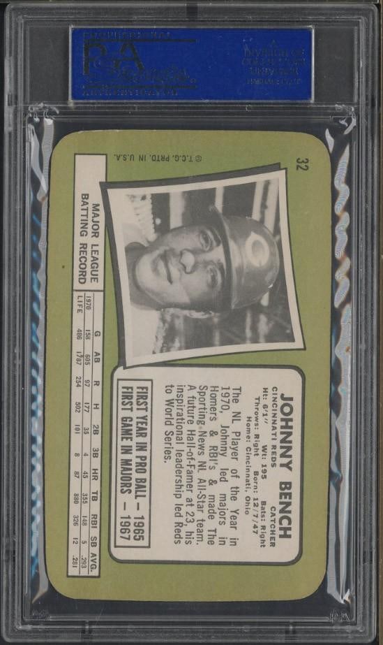 1971 Topps Super #32 Johnny Bench - 2