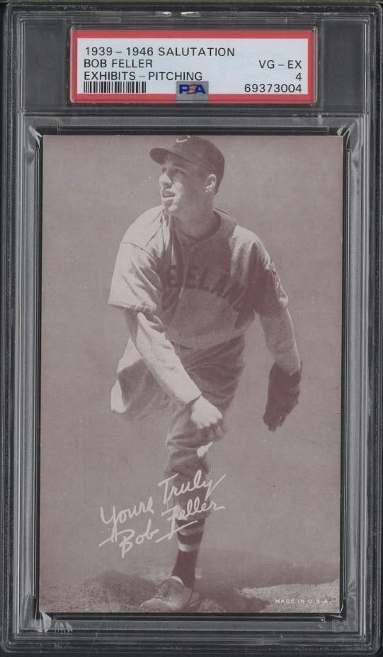 1939-46 Exhibits Bob Feller: 1939-46 Exhibits Bob Feller -PSA VG-EX 4