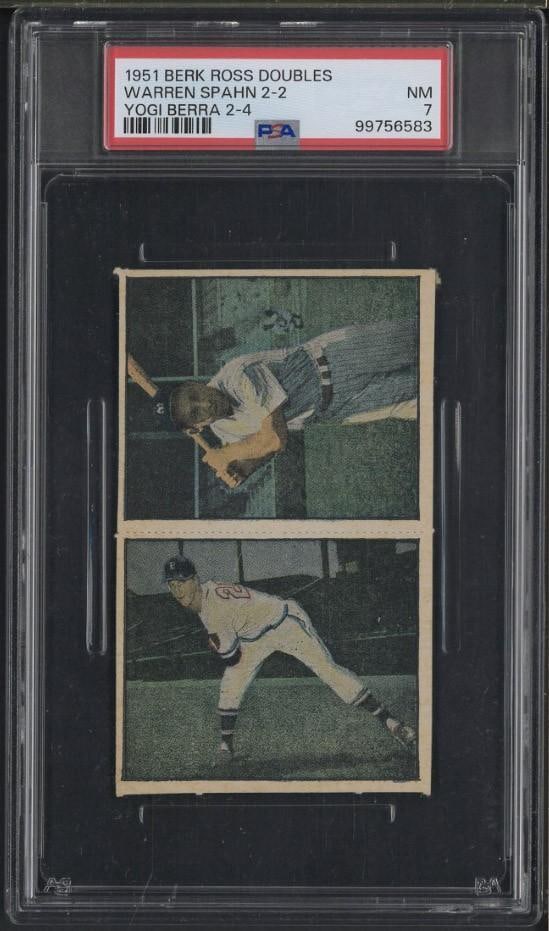 1951 Berk Ross Doubles Warren Spahn/Yogi Berra: 1951 Berk Ross Doubles Warren Spahn/Yogi Berra -PSA NM 7