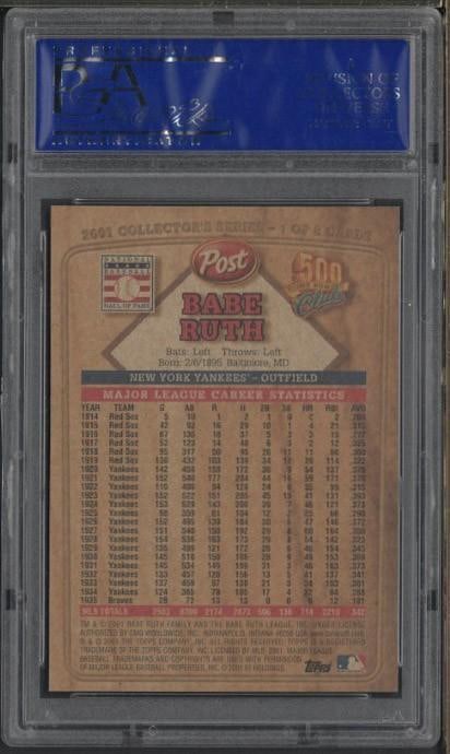 2001 Topps/Post Cereal #1 Babe Ruth - 2