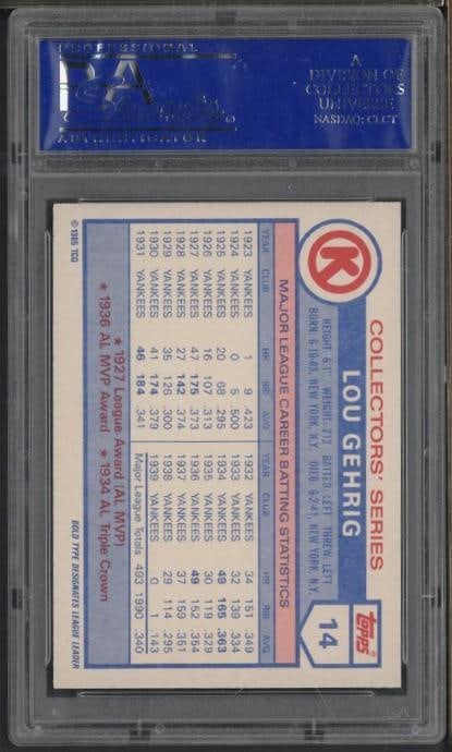 1985 Circle K #14 Lou Gehrig - 2