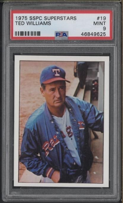1975 SSPC Superstars #19 Ted Williams: 1975 SSPC Superstars #19 Ted Williams -PSA Mint 9