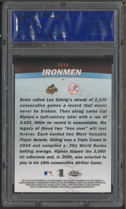 2001 Topps Chrome #TC16 Cal Ripken/Lou Gehrig - 2