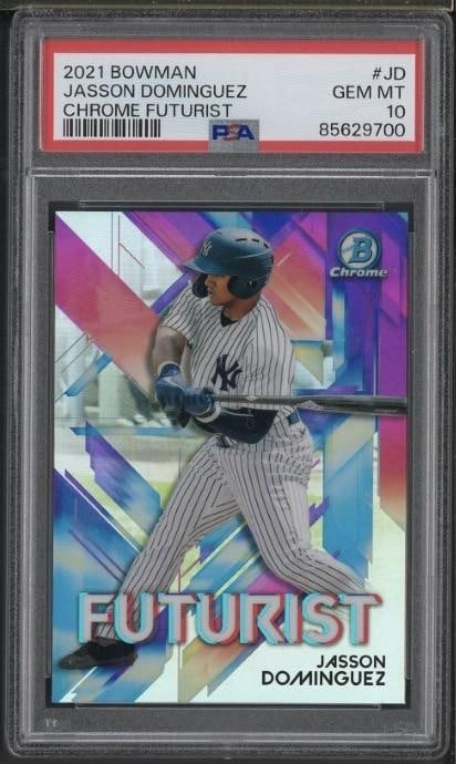2021 Bowman Chrome Futurist #JD Jasson Dominguez: 2021 Bowman Chrome Futurist #JD Jasson Dominguez -PSA Gem MT 10