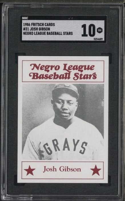 1986 Fritsch Negro League Baseball Stars #31 Josh Gibson: 1986 Fritsch Negro League Baseball Stars #31 Josh Gibson -SGC GM 10