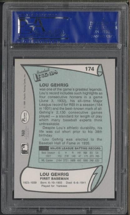 1989 Pacific Legends #174 Lou Gehrig - 2