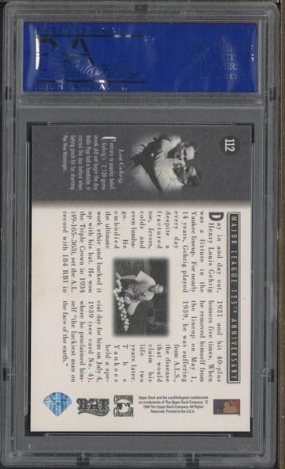 1994 Upper Deck All Time Heroes #112 Lou Gehrig - 2