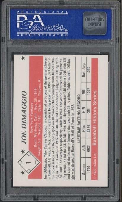 1979 TCMA History Series #1 Joe DiMaggio - 2