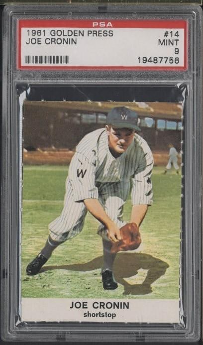 1961 Golden Press #14 Joe Cronin: 1961 Golden Press #14 Joe Cronin -PSA Mint 9