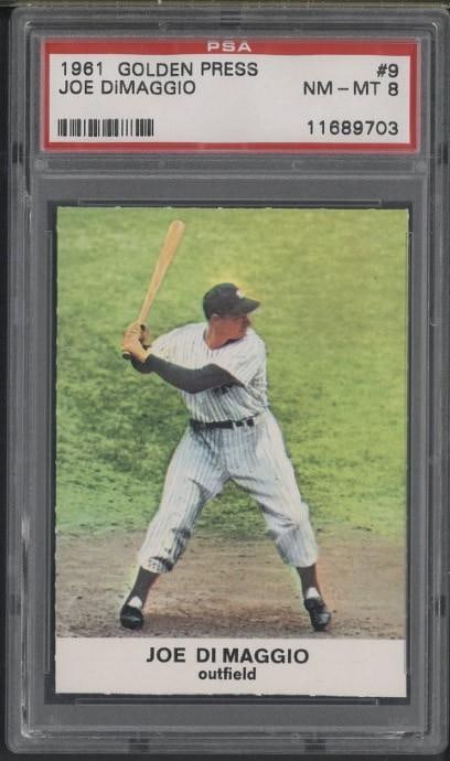1961 Golden Press #9 Joe DiMaggio: 1961 Golden Press #9 Joe DiMaggio -PSA NM-MT 8