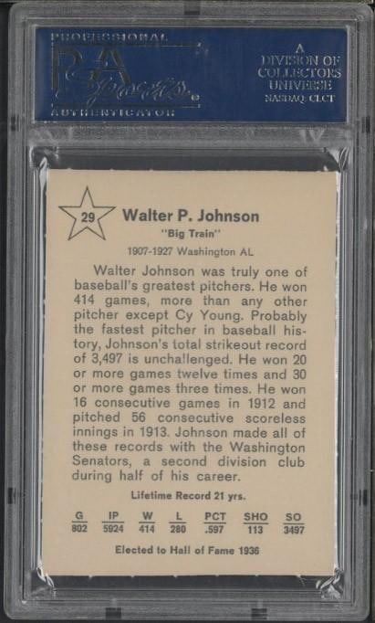 1961 Golden Press #29 Walter Johnson - 2
