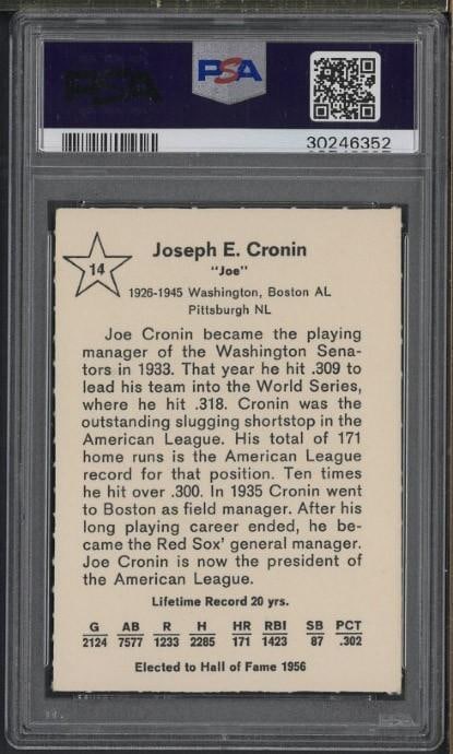 1961 Golden Press #14 Joe Cronin - 2