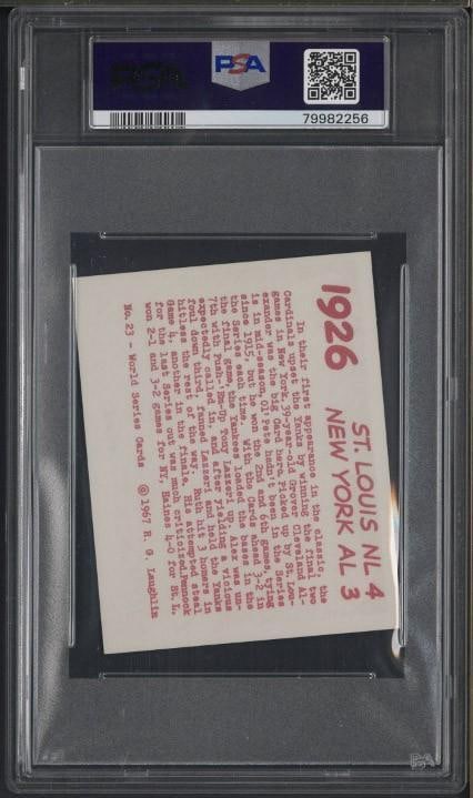 1967 Laughlin #23 Cards VS. Yanks World Series 1926 - 2