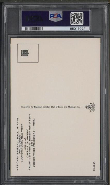 1964 Hall of Fame Joe DiMaggio Plaque Postcard - 2