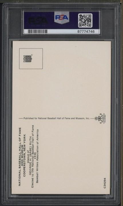 1964 Hall of Fame Babe Ruth Plaque Postcard - 2