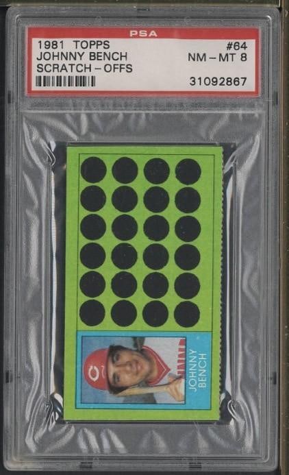 1981 Topps Scratch Off Johnny Bench (1 of 2)