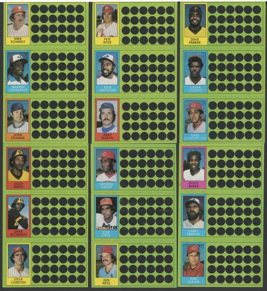 (32) 1981 Topps Scratch Offs Full Panels - 11