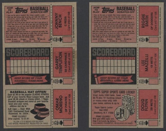 (32) 1981 Topps Scratch Offs Full Panels - 14
