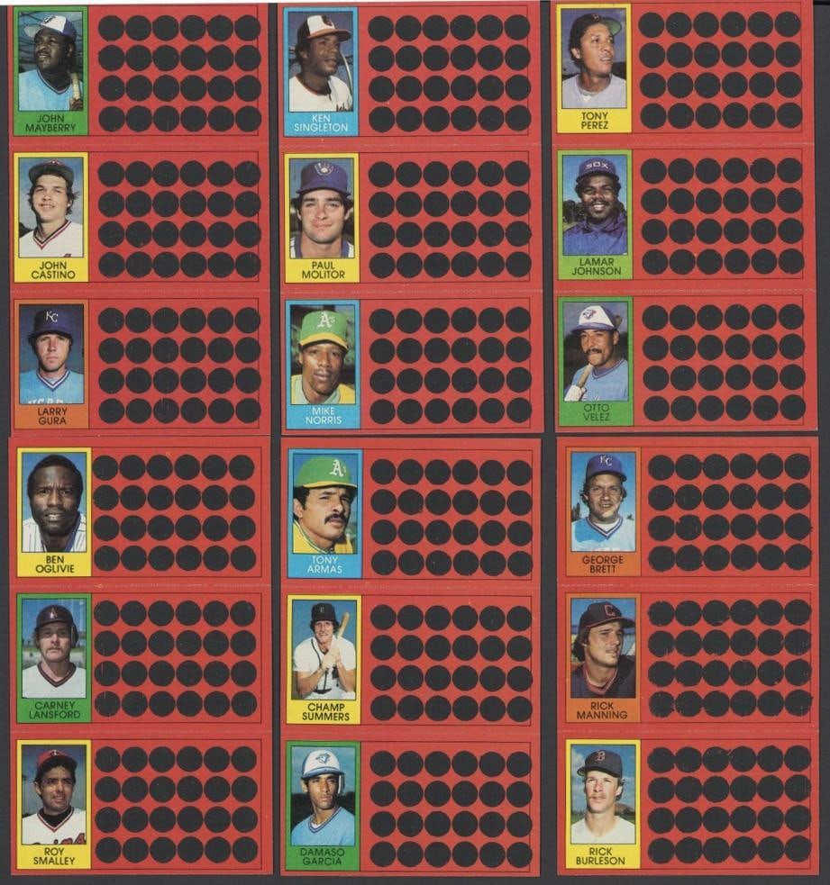 (32) 1981 Topps Scratch Offs Full Panels - 7