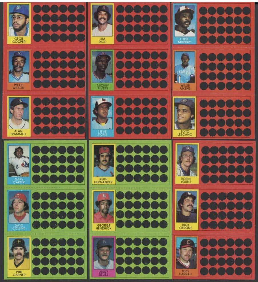 (32) 1981 Topps Scratch Offs Full Panels - 9