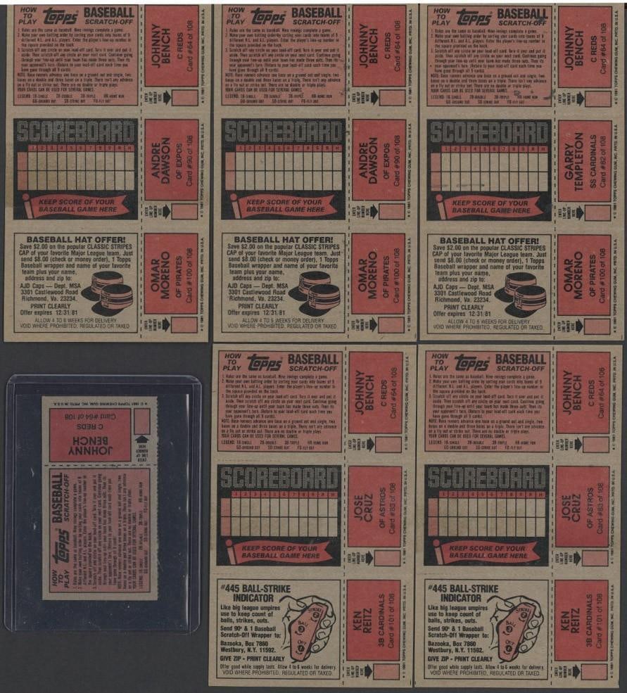 1981 Topps Scratch Offs featuring Johnny Bench - 2