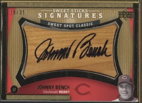 Upper Deck Sweet Spot Classic BE Johnny Bench Autographed Bat Section: Upper Deck Sweet Spot Classic BE Johnny Bench Autographed Bat Section -29/35