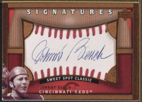 Upper Deck Sweet Spot Classic BE Johnny Bench Autographed Ball Panel (1 of 2)