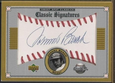 Upper Deck Sweet Spot Classic S-JB Johnny Bench Autographed Ball Panel (1 of 2)
